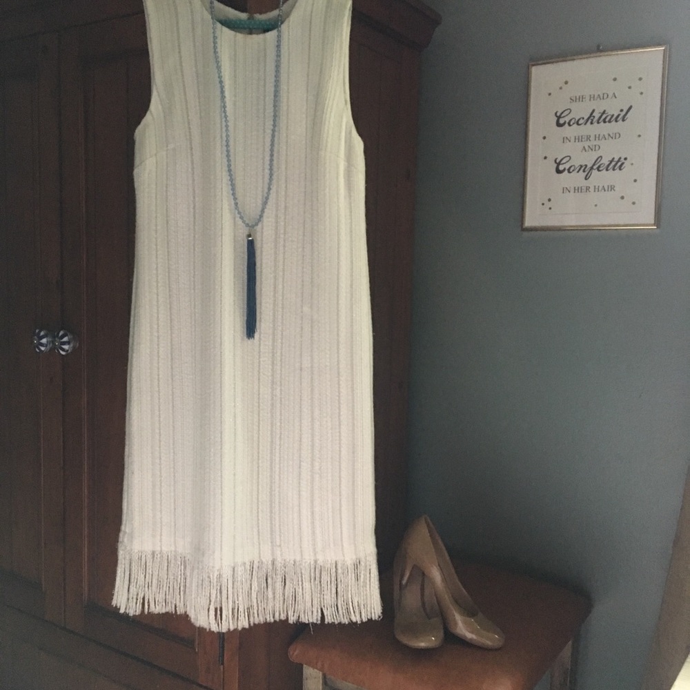 Karl Lagerfeld Ivy shift with fringe edge size 2